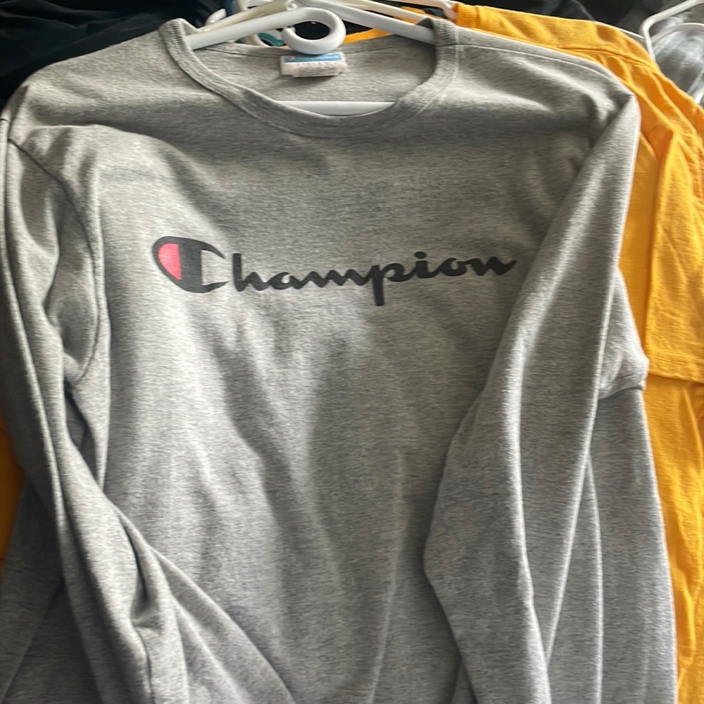 Grey champion long sleeve size large